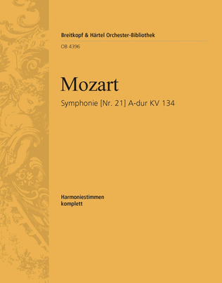 Book cover for Symphony [No. 21] in A major K. 134