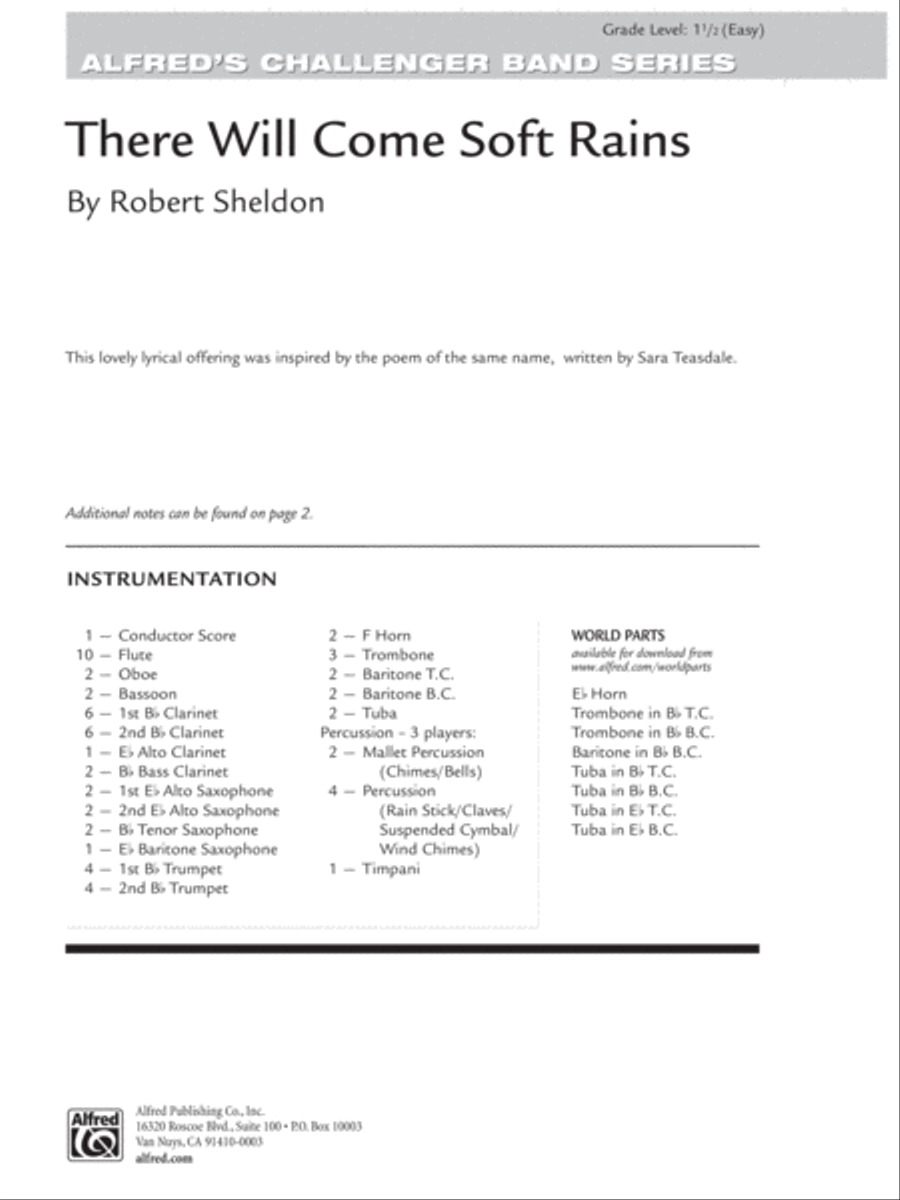 There Will Come Soft Rains: Score Concert Band scores gallery preview page 1