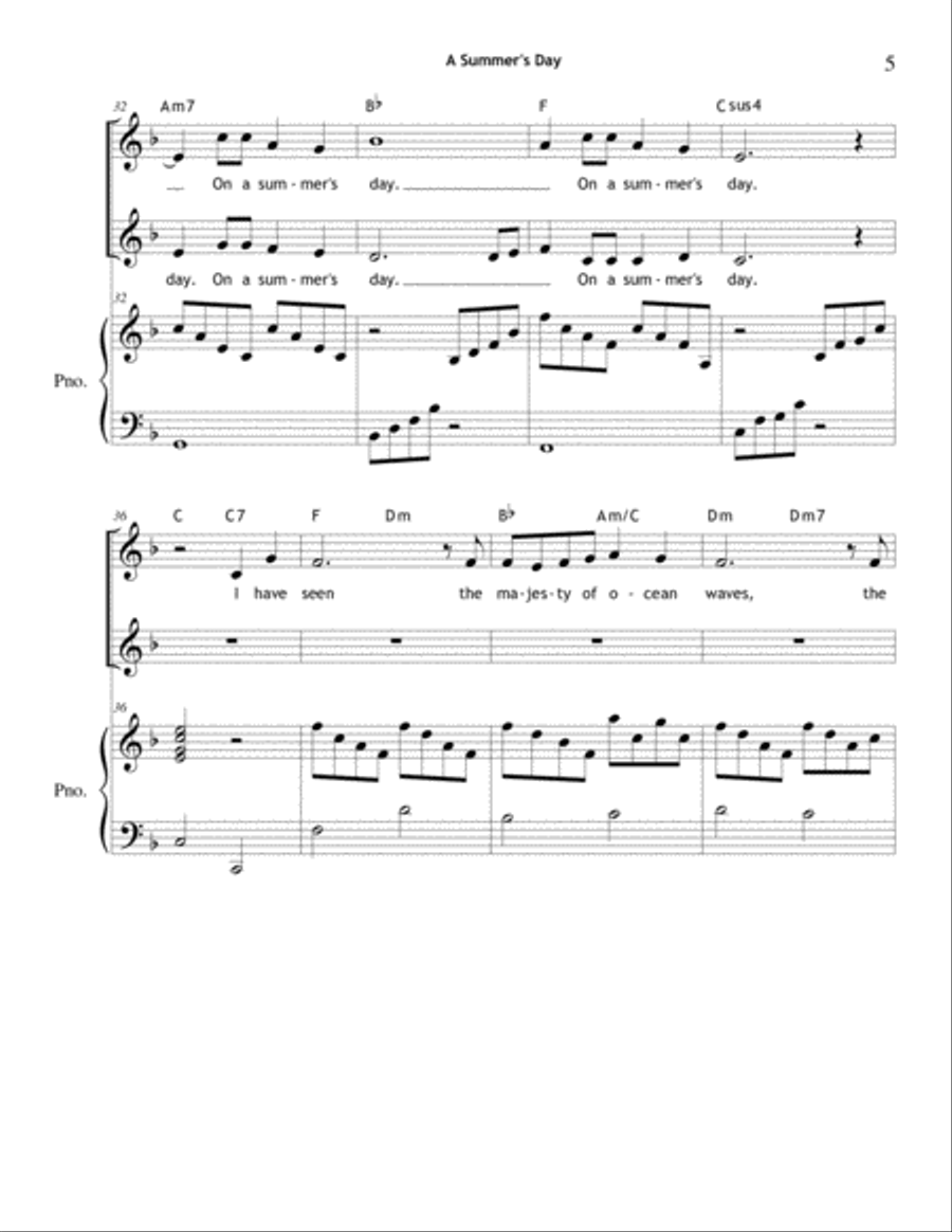 A Summer's Day SA scores gallery preview page 5