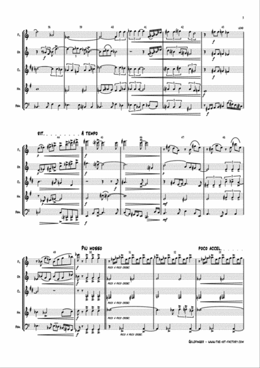 Goldfinger Woodwind Quintet scores gallery preview page 3