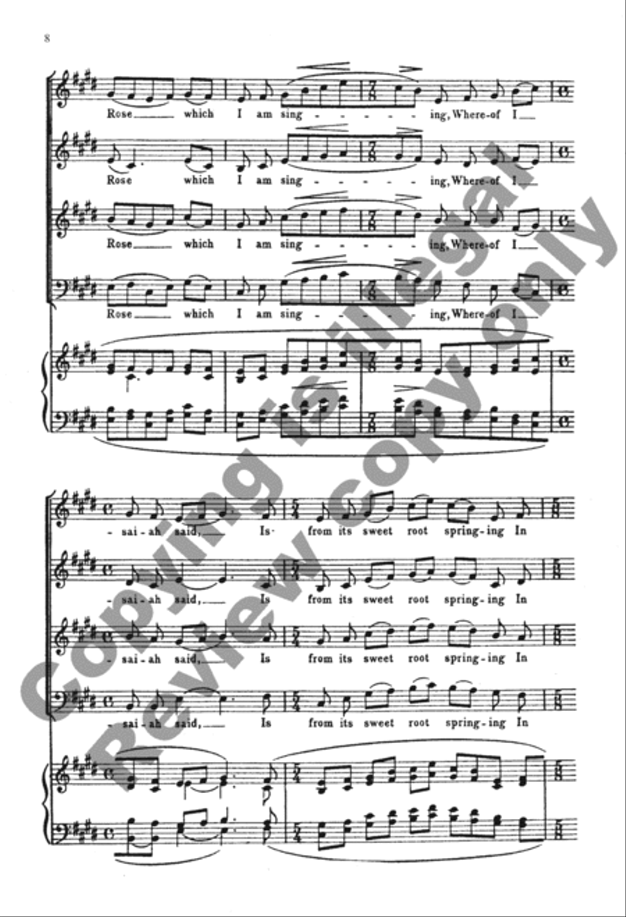 A Spotless Rose (Choral Score) 4-Part scores gallery preview page 15