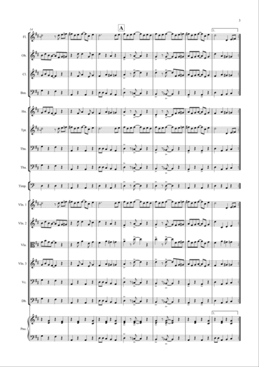 The Entertainer for School Orchestra Full Orchestra scores gallery preview page 3
