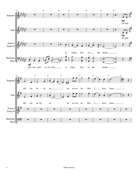 The House of the Rising Sun SATB image number null