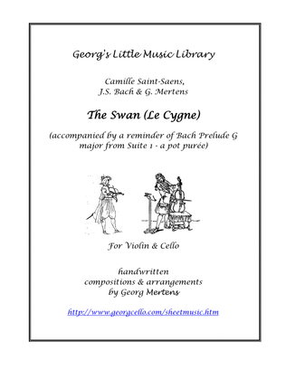 Book cover for The Swan + Bach Prelude from Cello Suite 1 as Duo for Violin & Cello
