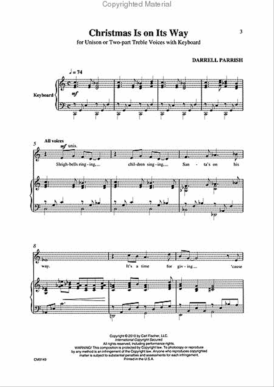 Christmas is on its Way Christmas is on its Way Unison Choir scores gallery preview page 2