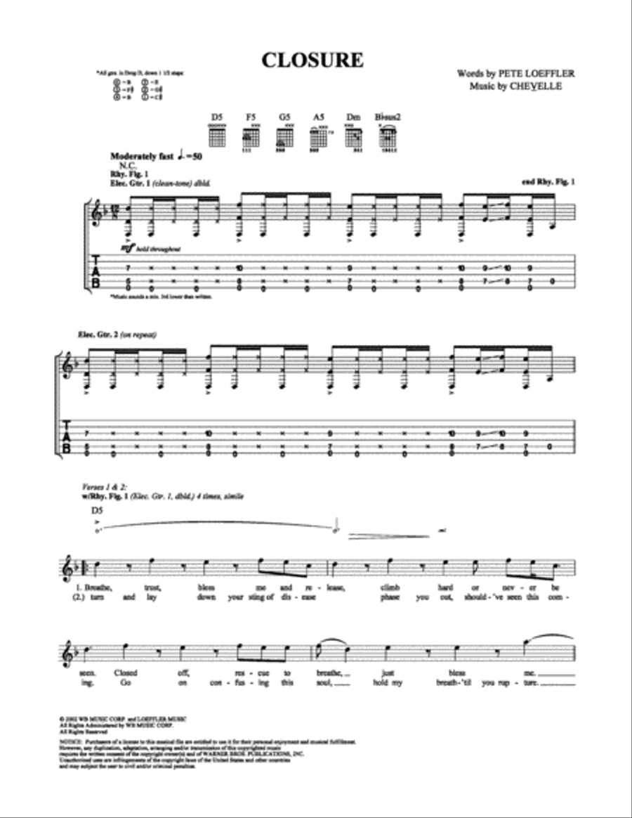 Closure Closure Electric Guitar scores gallery preview page 1