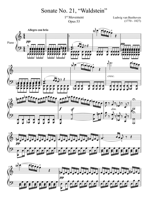 Sonate No. 21, "Waldstein" 1st Movement Opus 53