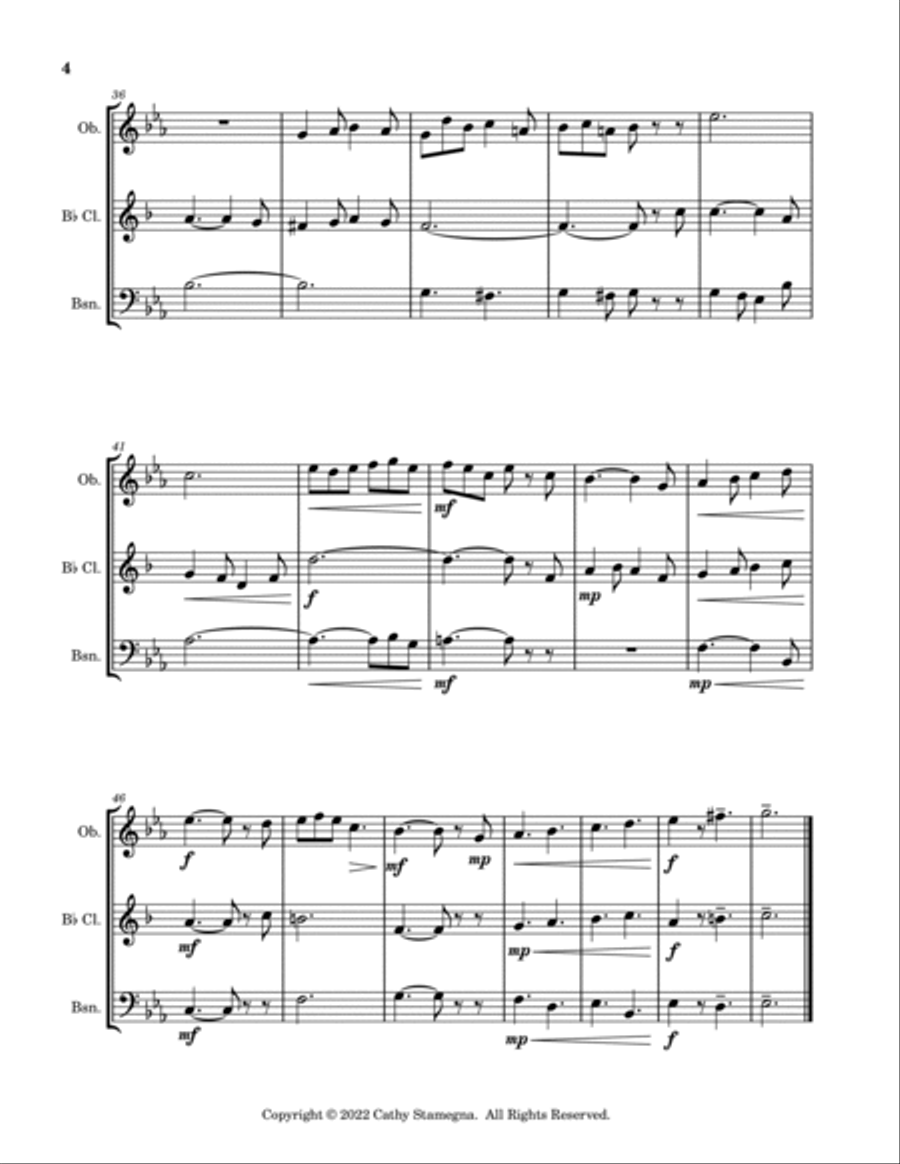 I’ll Take You Home Again, Kathleen (Woodwind Trio: Oboe, Bb Clarinet, Bassoon) Woodwind Trio scores gallery preview page 5