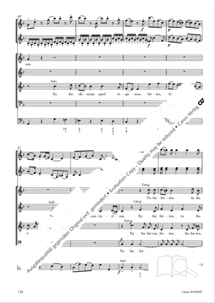 Regina coeli in B-Flat Major, K. 127 4-Part scores gallery preview page 139