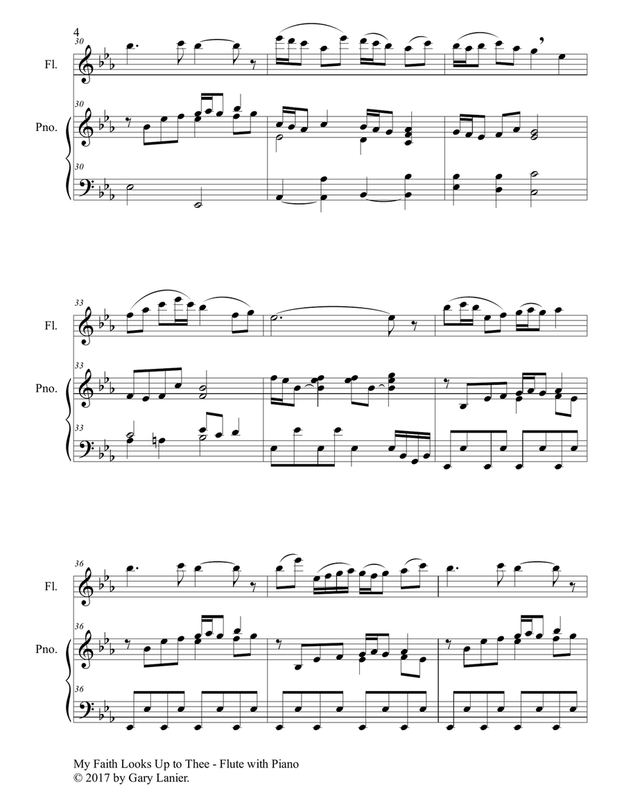 3 Hymns of Faith, Blessing & Praise (For Flute & Piano with Score/Parts) Flute Solo scores gallery preview page 5