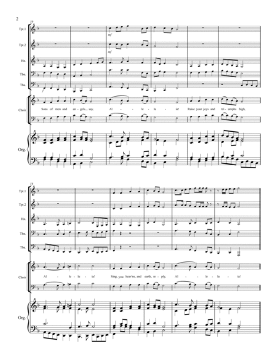 Concertato on Llanfair – Congregation, Choir, Brass Quintet, and Organ. 4-Part scores gallery preview page 3
