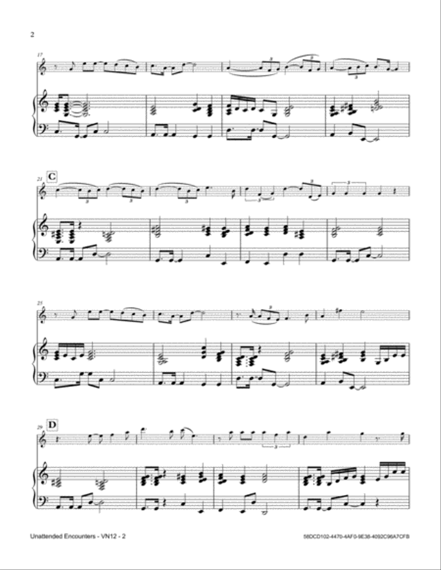 Unattended Encounters Violin Solo scores gallery preview page 2