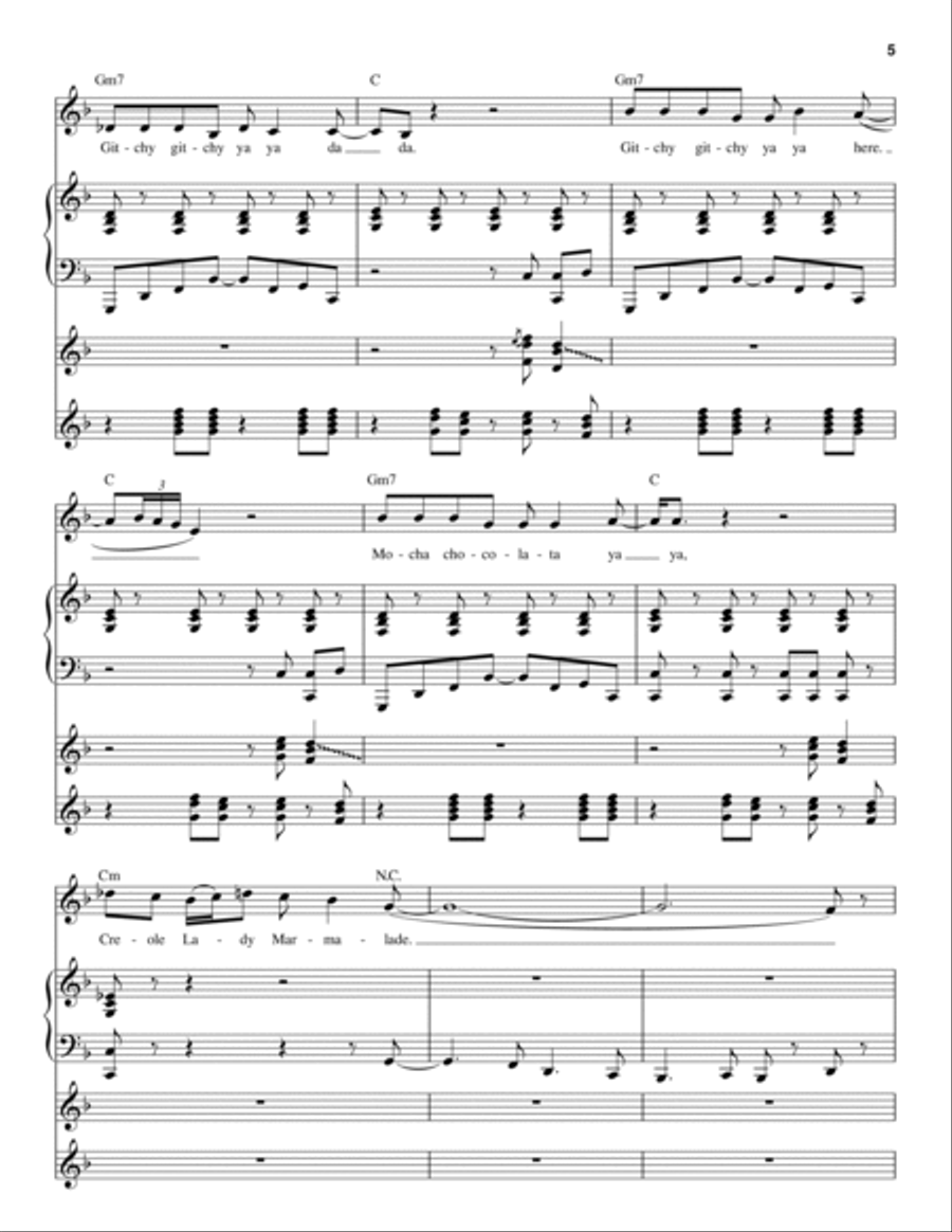 Lady Marmalade Piano scores gallery preview page 5
