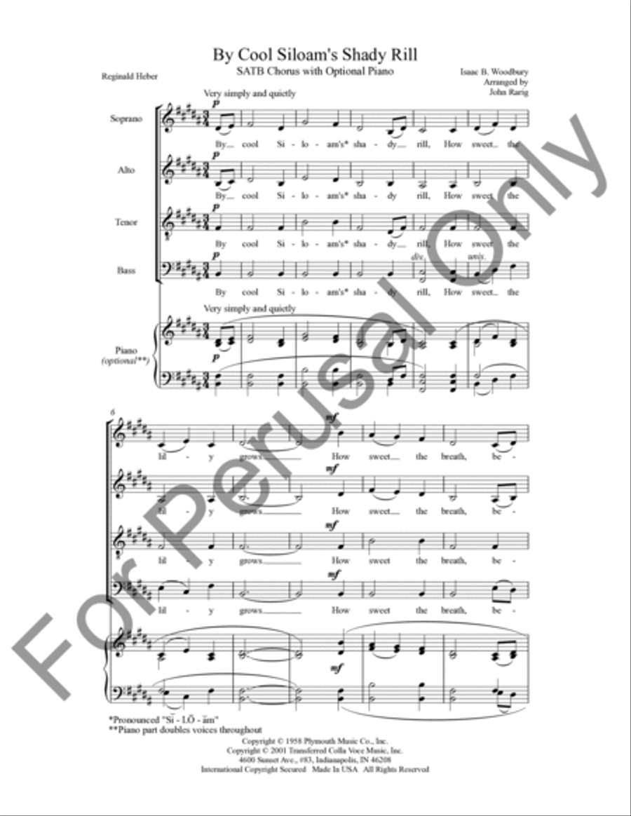By Cool Siloam's Shady Rill 4-Part scores gallery preview page 2