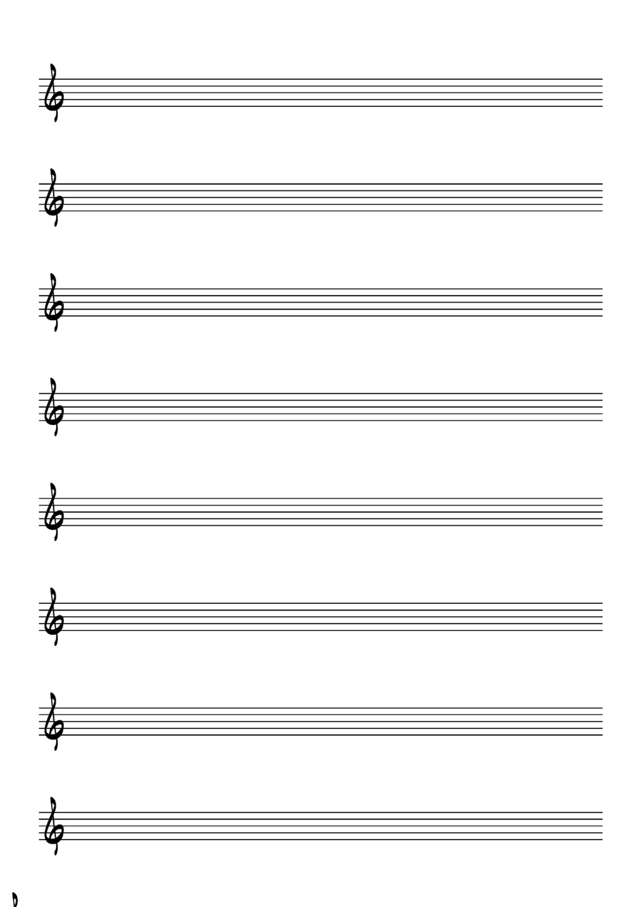 Empty Blank Music Staff (Treble Jazz Clef) Part scores gallery preview page 4