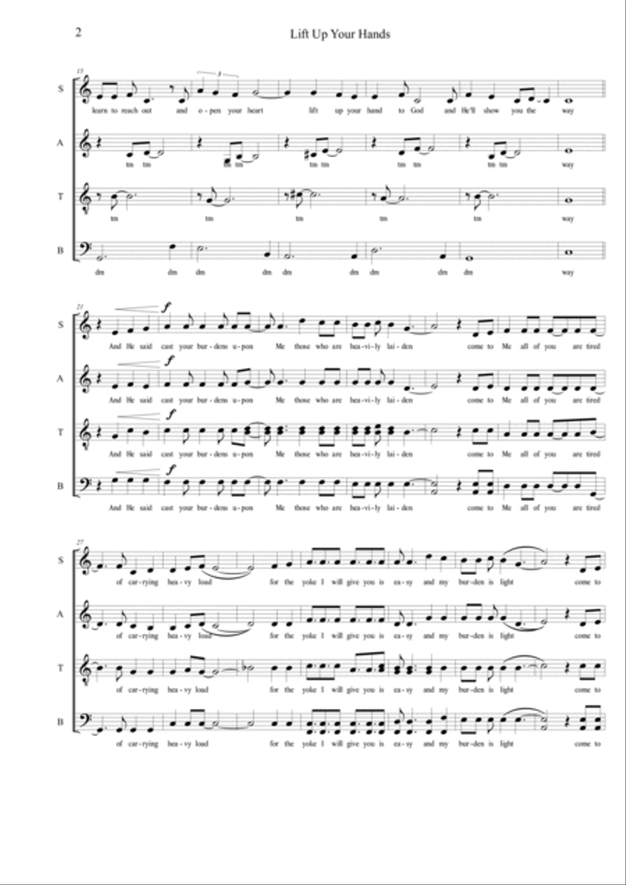 Lift up your Hands 4-Part scores gallery preview page 2