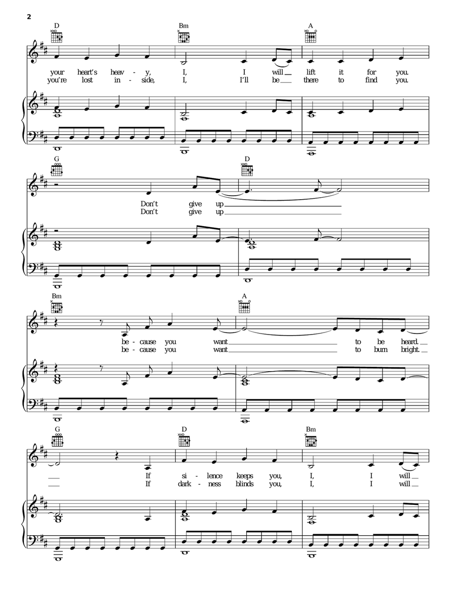 You Are Loved (Don't Give Up) Acoustic Guitar scores gallery preview page 2