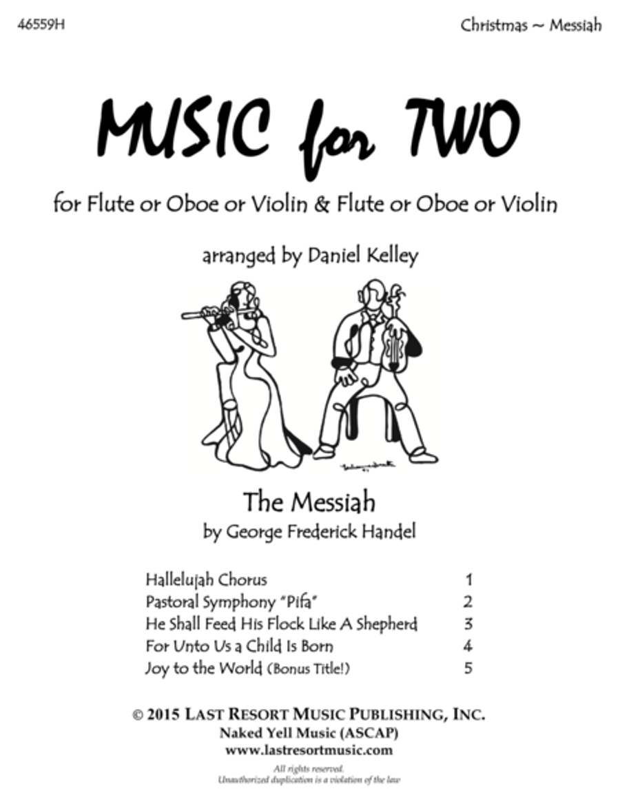Handel's Messiah - Duet - for Flute or Oboe or Violin & Flute or Oboe or Violin - Music for Two Small Ensemble scores gallery preview page 1