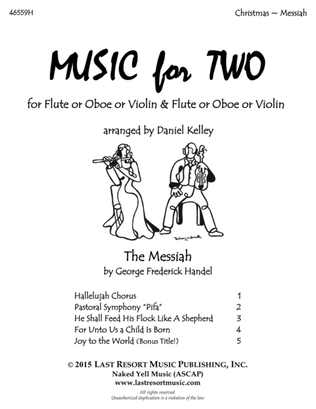 Book cover for Handel's Messiah - Duet - for Flute or Oboe or Violin & Flute or Oboe or Violin - Music for Two