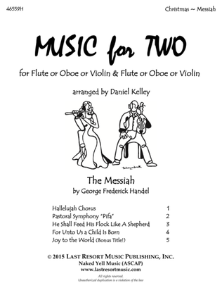 Handel's Messiah - Duet - for Flute or Oboe or Violin & Flute or Oboe or Violin - Music for Two