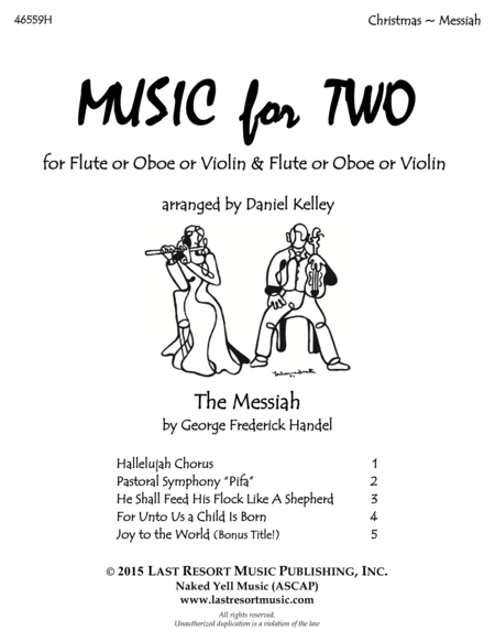 Handel's Messiah - Duet - for Flute or Oboe or Violin & Flute or Oboe or Violin - Music for Two