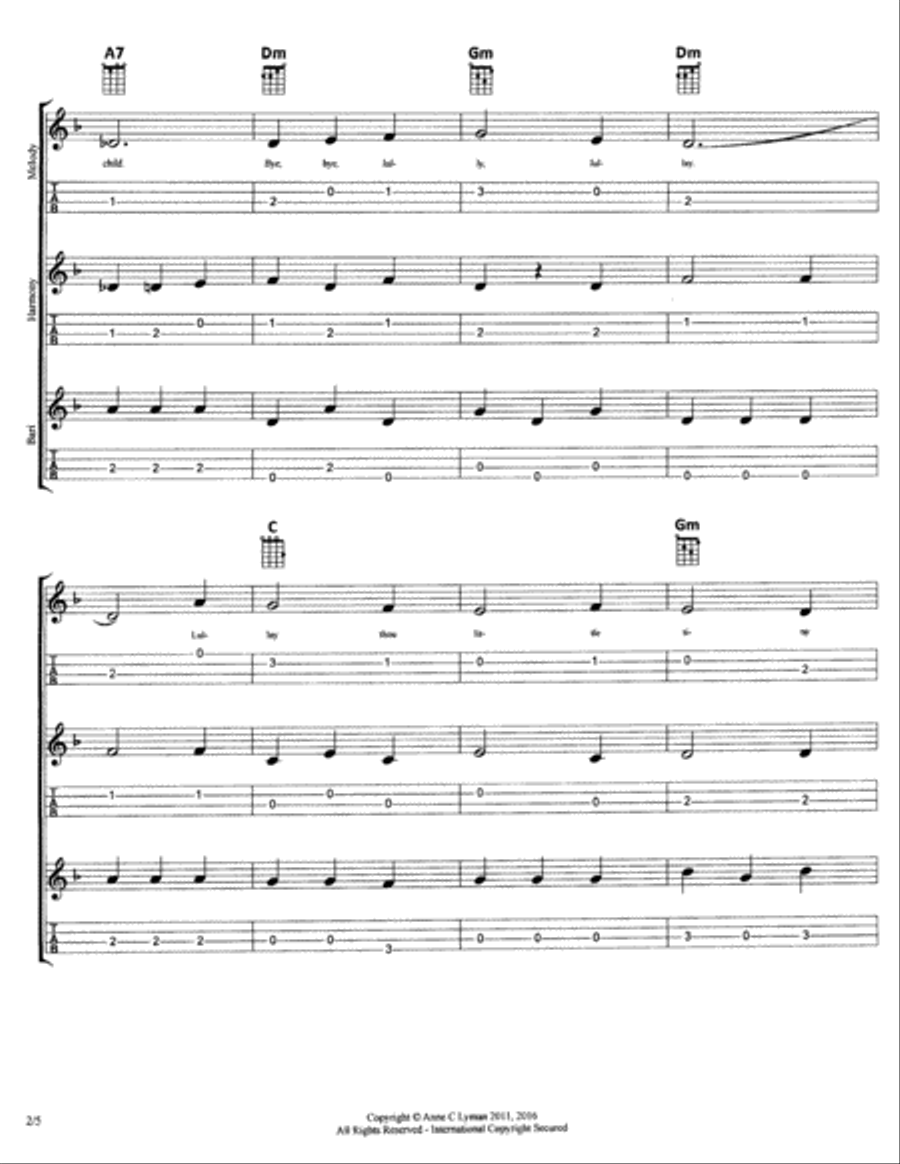 Coventry Carol for Ukulele Ensemble plus Baritone ukulele, Early-Intermediate level Voice scores gallery preview page 4