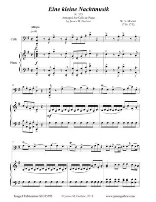 Mozart: Eine kleine Nachtmusik for Cello & Piano