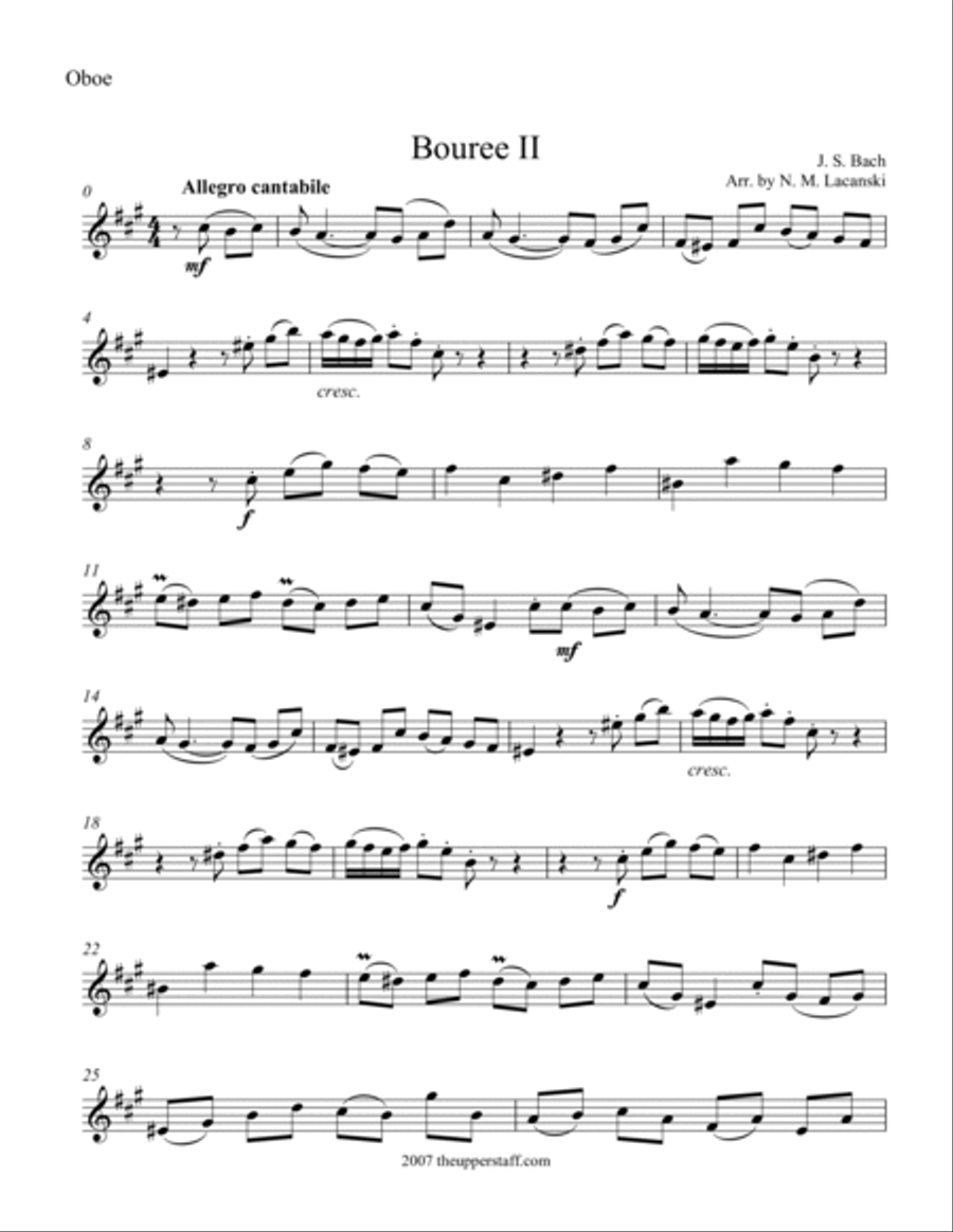 Bouree II Woodwind Duet scores gallery preview page 3