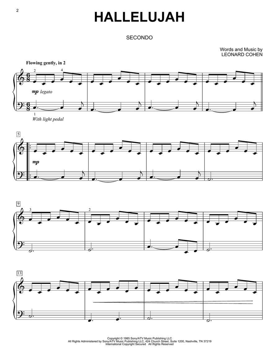 Hallelujah Hallelujah Piano Duet scores gallery preview page 1