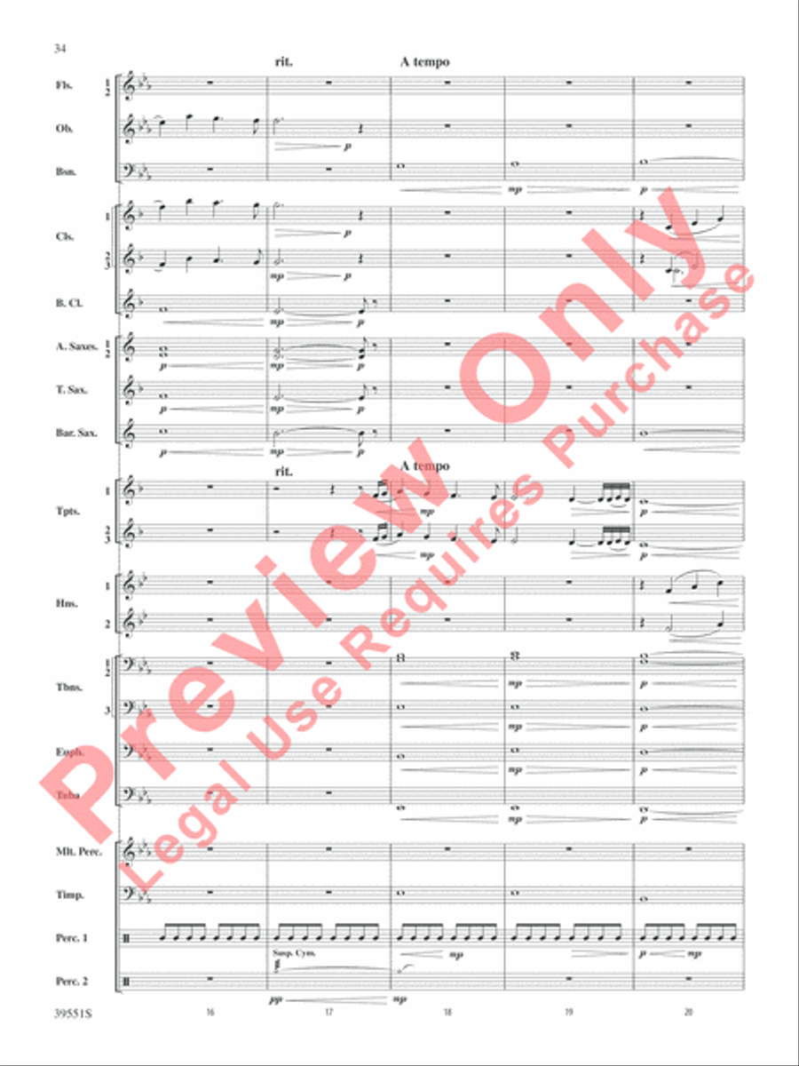 The Hobbit: An Unexpected Journey, Suite from Concert Band scores gallery preview page 35