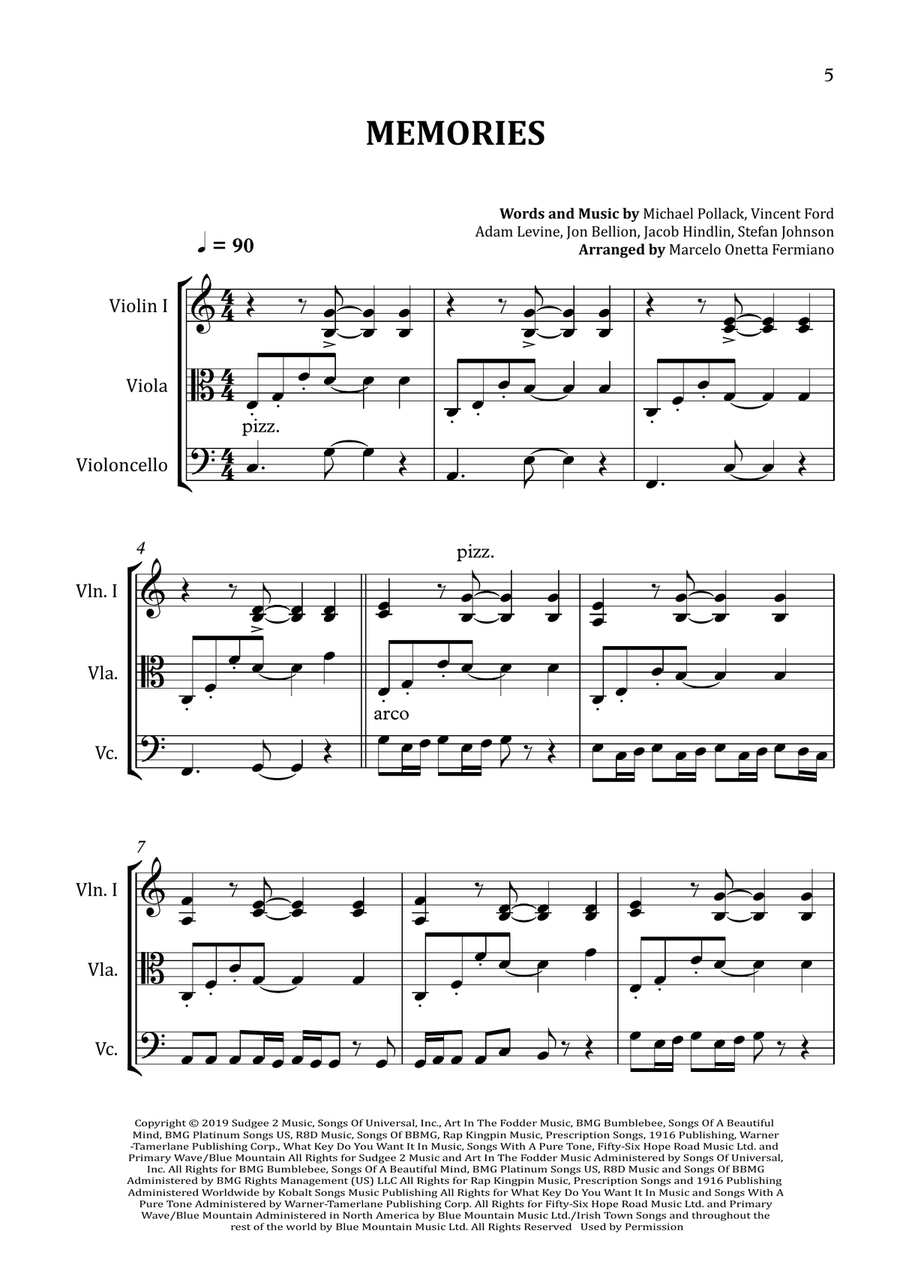 Memories String Trio scores gallery preview page 5