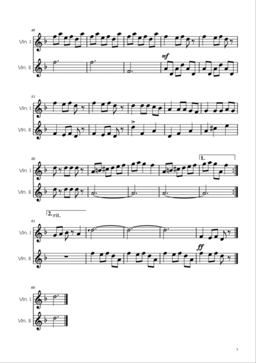 Carol of the Bells - Violin Duet Carol of the Bells - Violin Duet String Duet scores gallery preview page 3