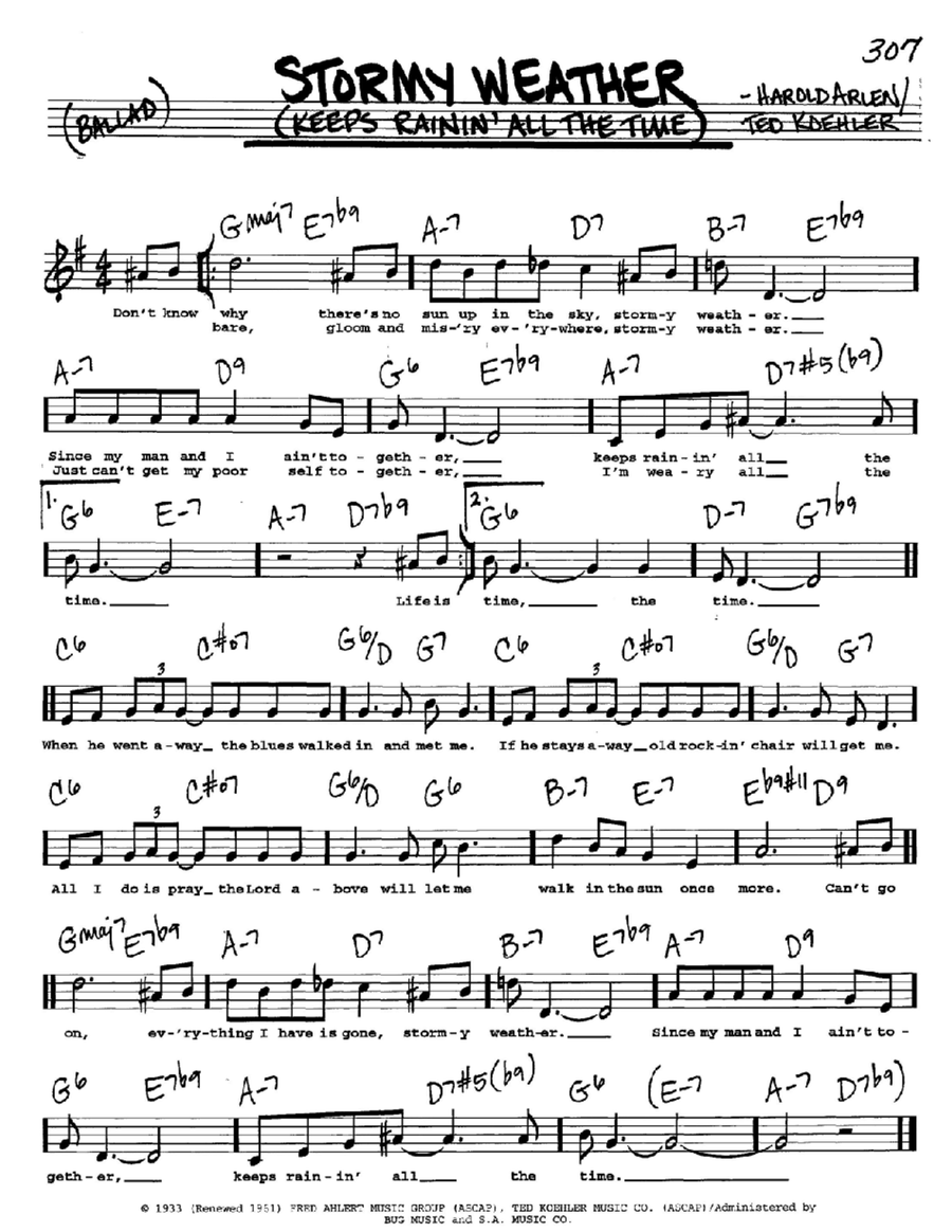 Stormy Weather (Keeps Rainin' All The Time) Voice scores gallery preview page 1