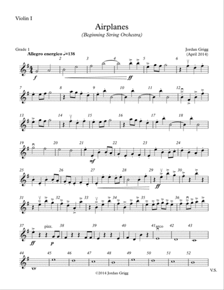 Airplanes (Beginning String Orchestra) String Orchestra scores gallery preview page 6