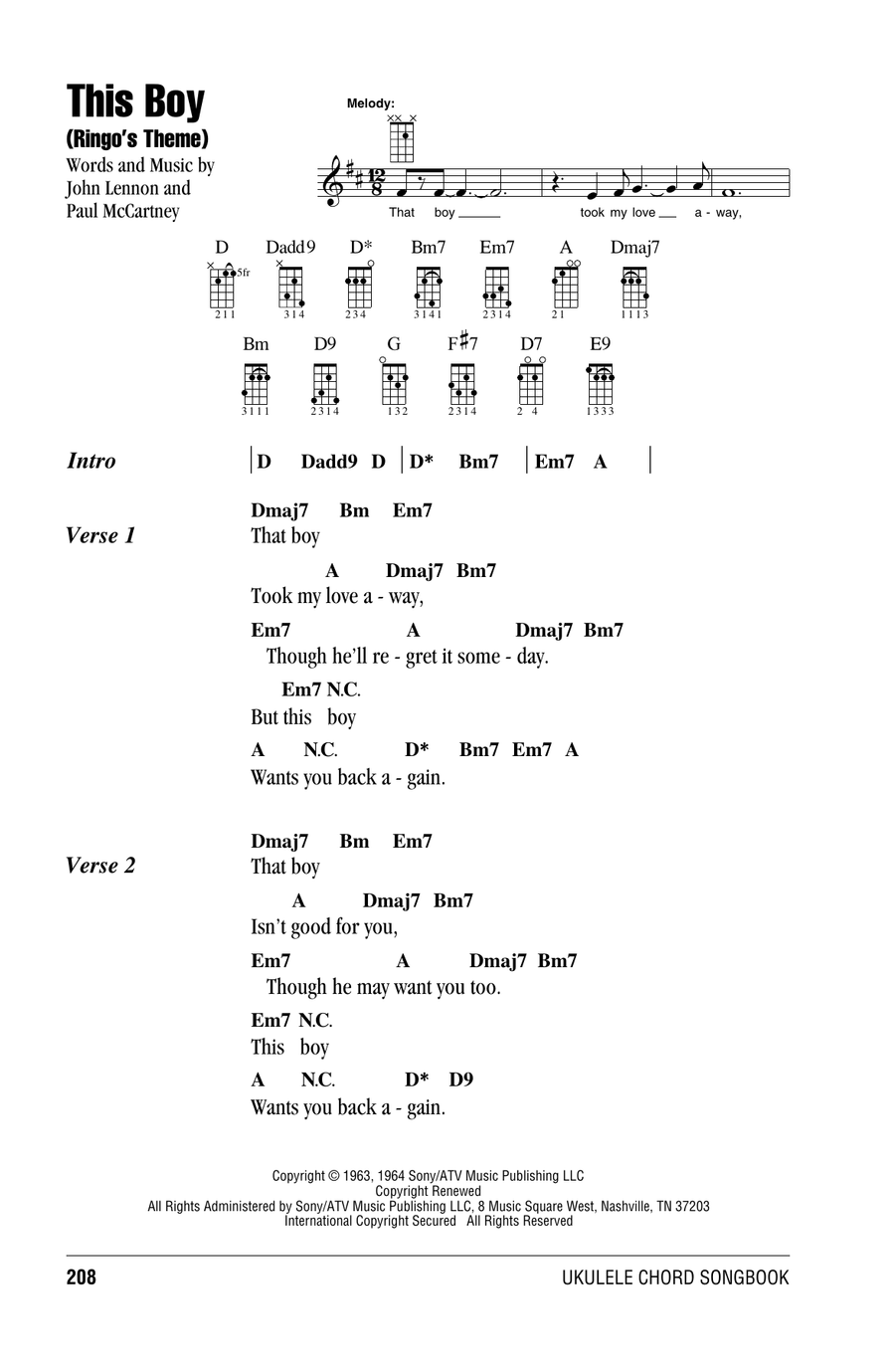 This Boy (Ringo's Theme) Ukulele scores gallery preview page 1