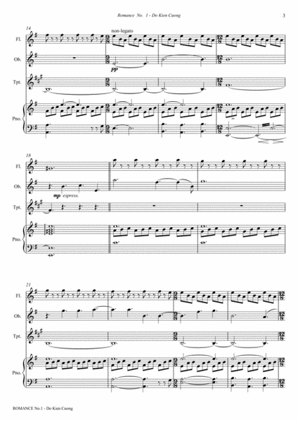 Do Kien Cuong - Romance No.1 - Quartet: Flute, Oboe, Trumpet, Piano