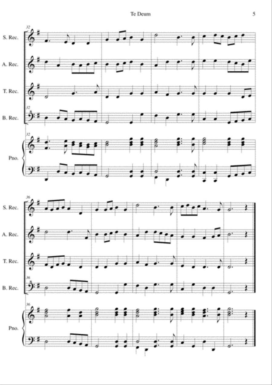 Te Deum Easy Version Te Deum Easy Version Bass Recorder scores gallery preview page 5