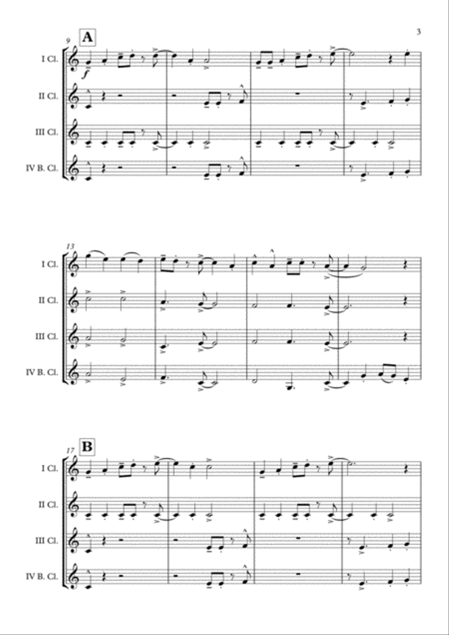I Want You Back Clarinet Quartet scores gallery preview page 4