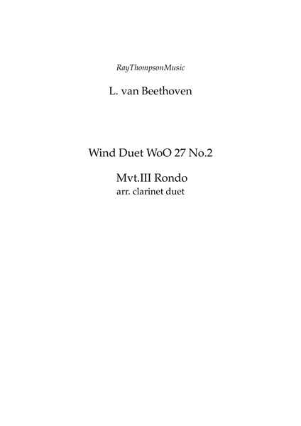 Beethoven: Wind Duet WoO 27 No.2 Mvt.III Rondo - clarinet duet image number null