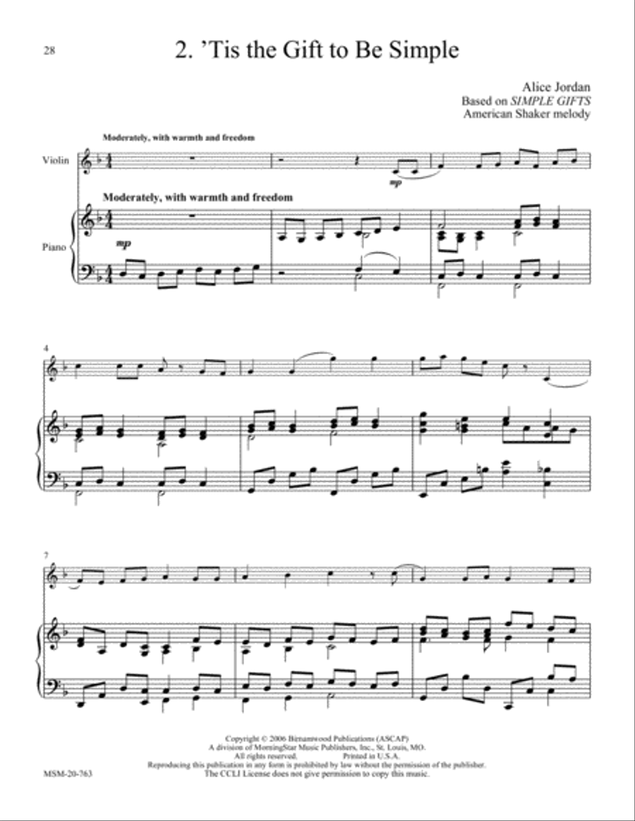 An American Suite for Violin and Piano Violin Solo scores gallery preview page 5