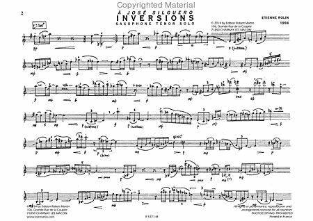 Inversions pour sax tenor