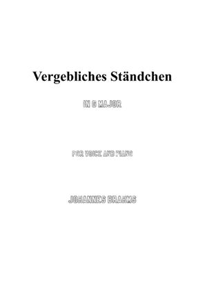 Book cover for Brahms-Vergebliches Ständchen in G Major,for voice and paino