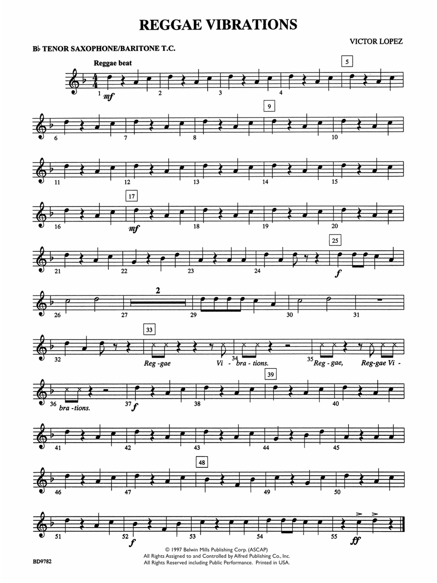 Reggae Vibrations: B-flat Tenor Saxophone