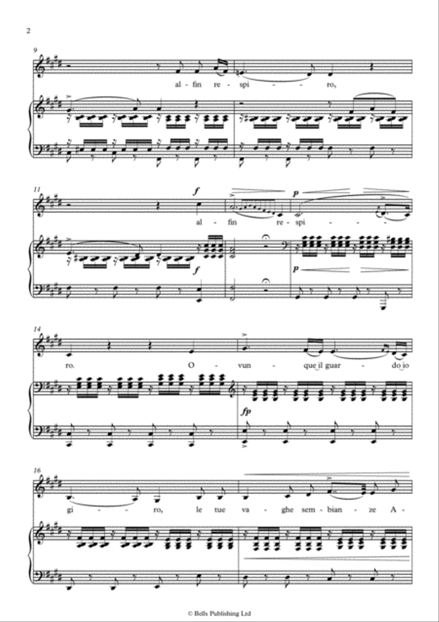 O del mio dolce ardor (C-sharp minor) Voice Solo scores gallery preview page 2