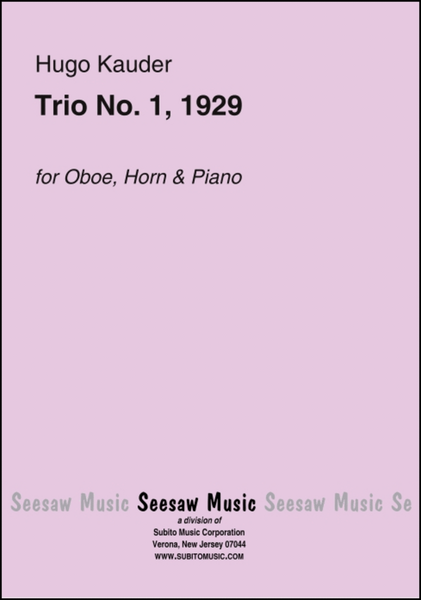 Trio No. 1, 1929