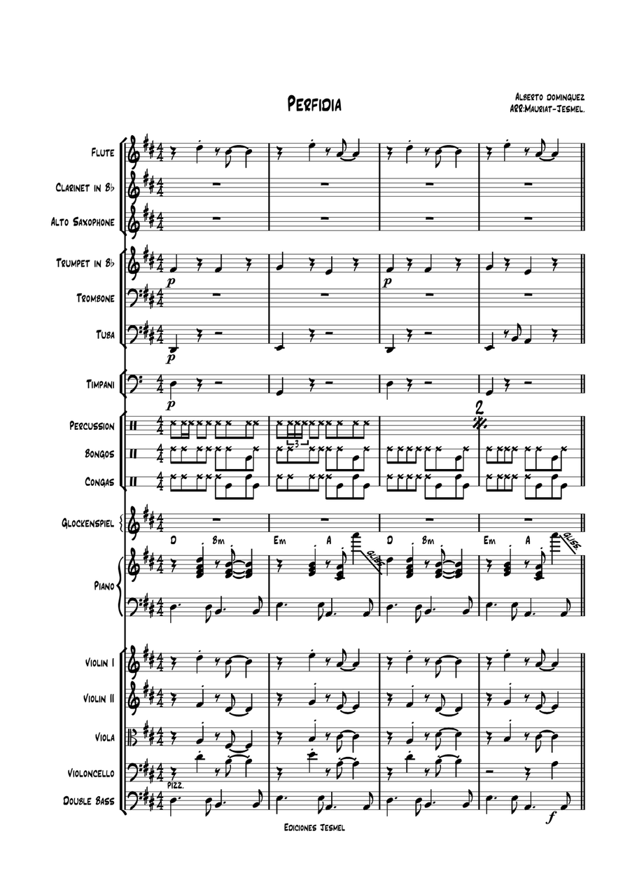 Perfidia Perfidia Full Orchestra scores gallery preview page 1