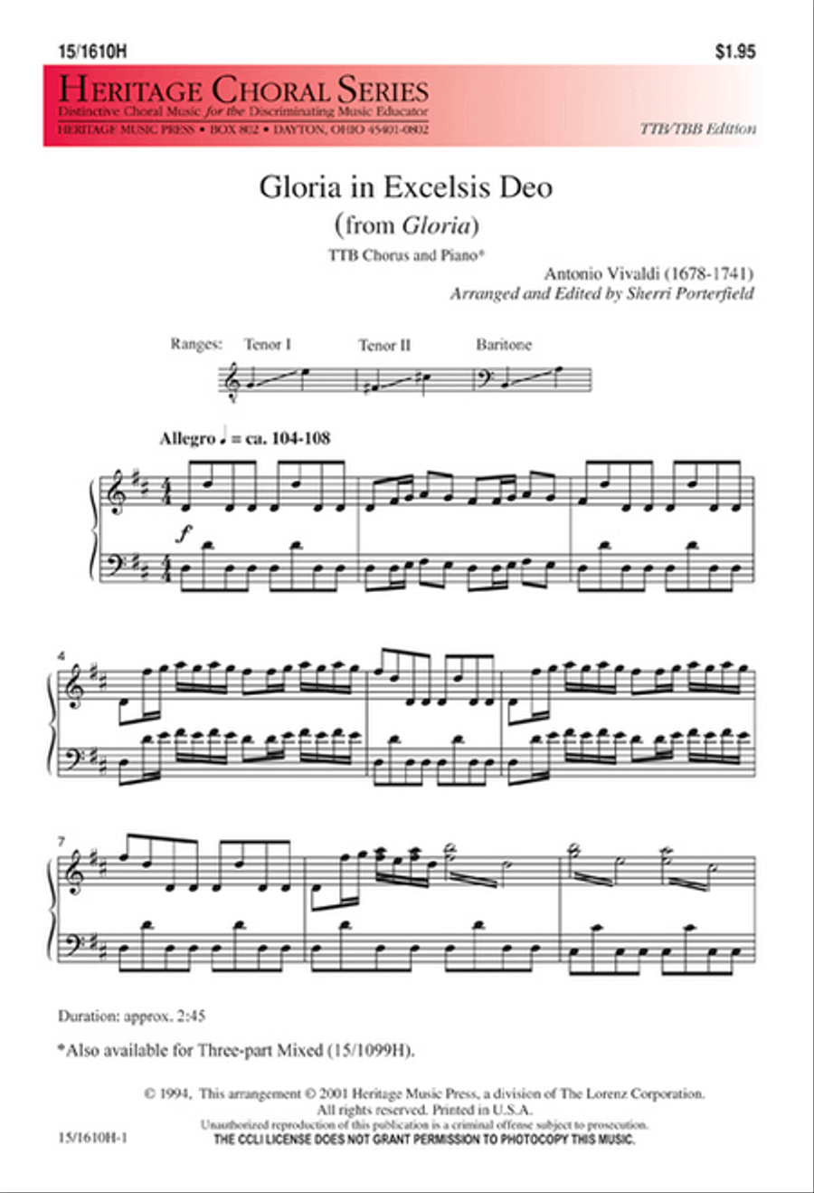 Gloria in Excelsis Deo TTB scores gallery preview page 1