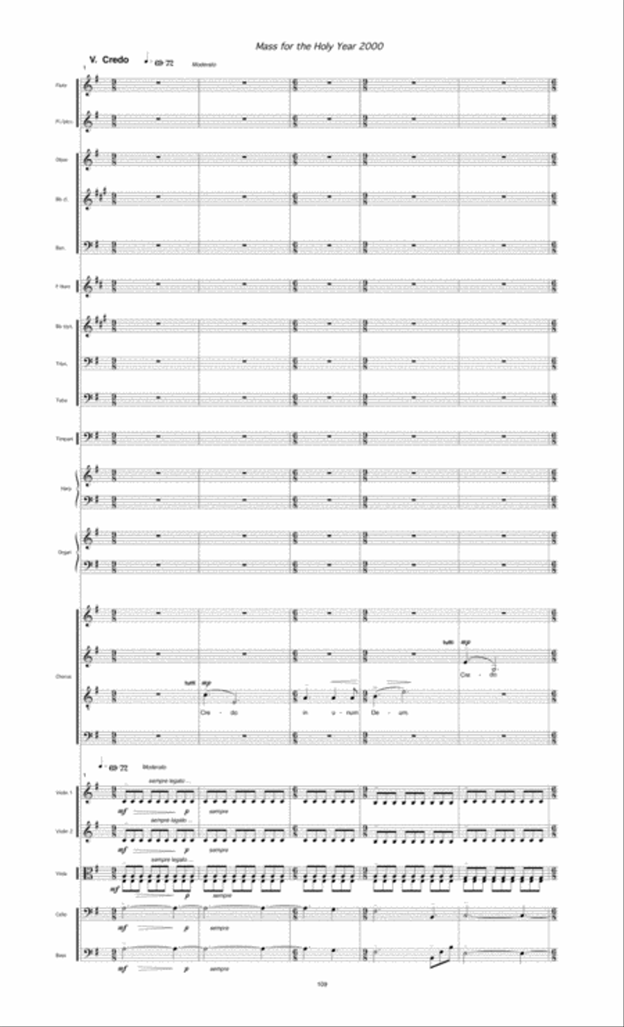 Mass for the Holy Year 2000, pt. 2 (2000) for SATB soloists, chorus and orchestra 4-Part scores gallery preview page 5