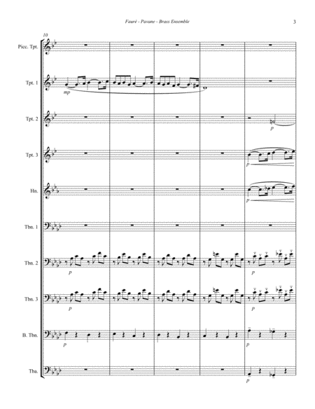 Pavane, Op. 50 for 10-part Brass Ensemble