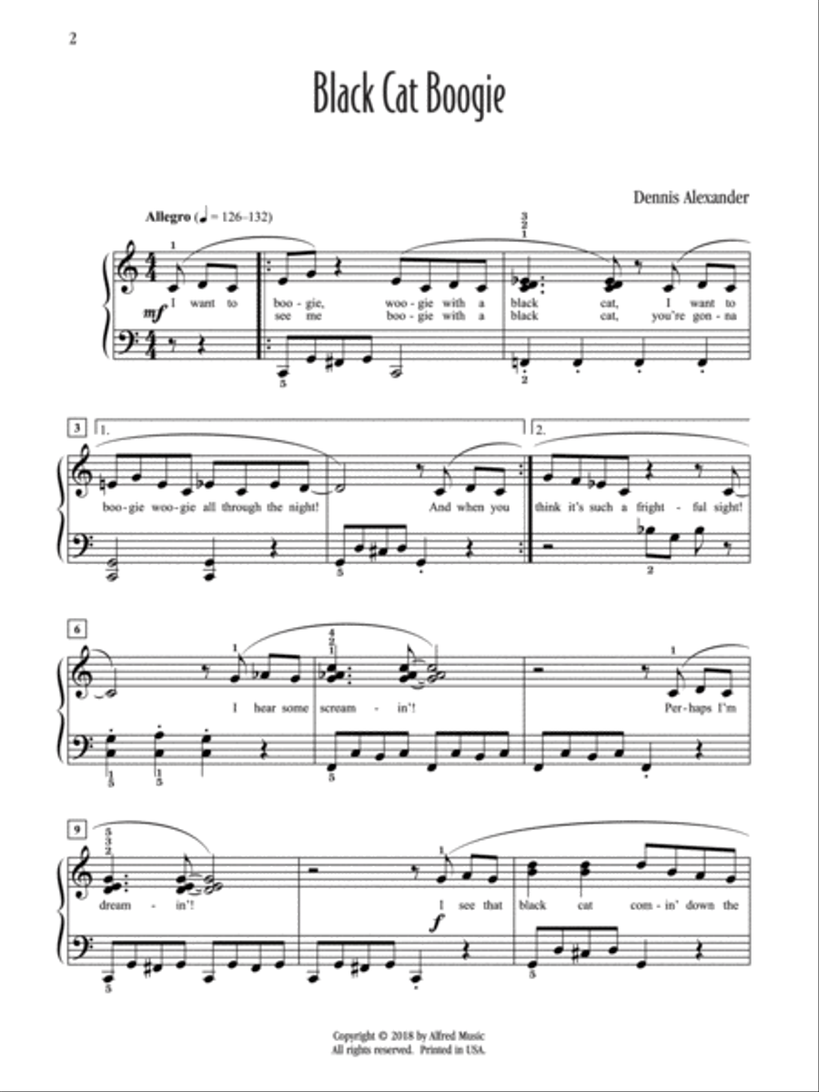 Black Cat Boogie Black Cat Boogie Piano Solo scores gallery preview page 1